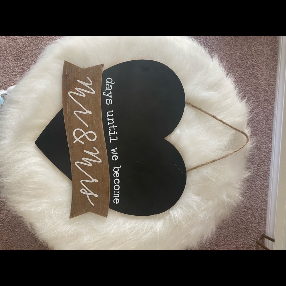 Mr and Mrs countdown chalk board